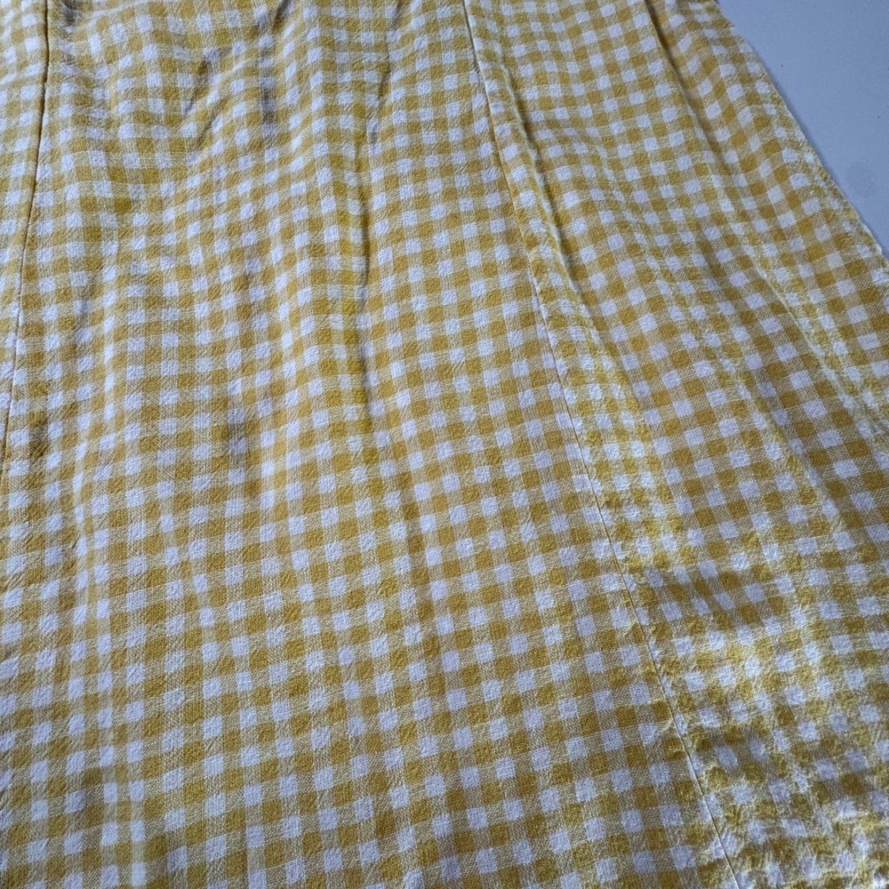 Old Navy Yellow Gingham Square Neck Mini Dress XL Sleeveless Smocked Back 708450 - Picture 4 of 9
